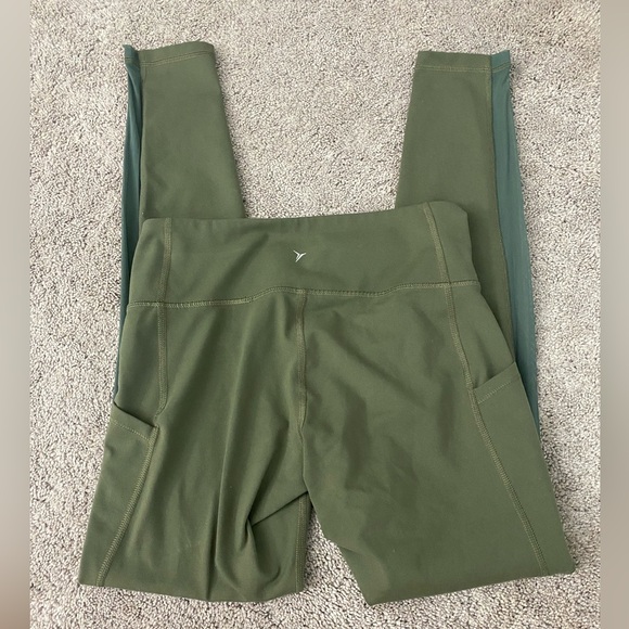 Old Navy Go Dry olive green side mesh panel active leggings S - Picture 5 of 6